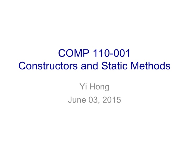 Constructors in Java