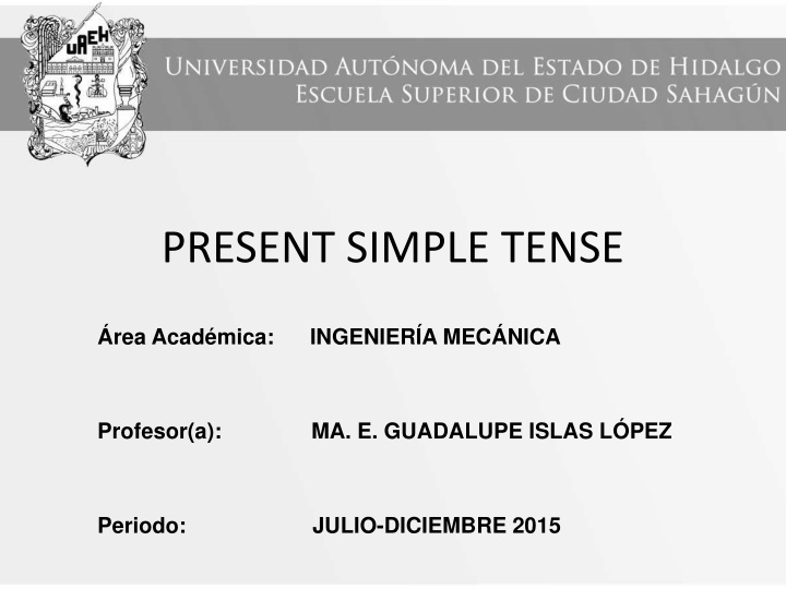 Present Simple Tense in Academic Setting