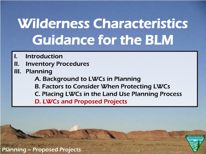 Wilderness Characteristics Guidance for BLM Planning