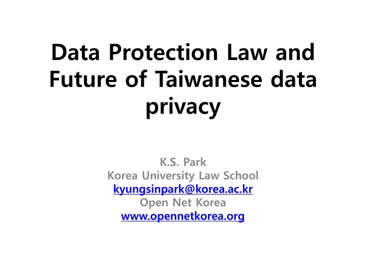 Data Protection Law and Future of Taiwanese Data Privacy