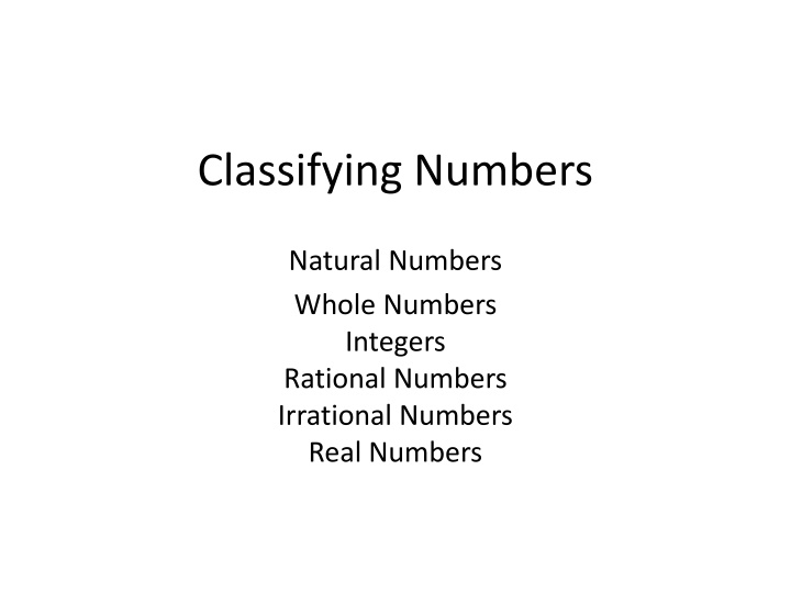 Different Types of Numbers