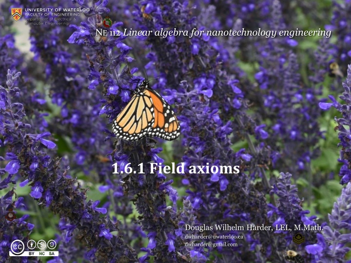 Field Axioms in Linear Algebra for Nanotechnology Engineering