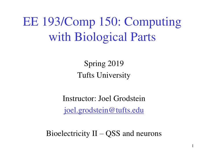 Computing with Biological Parts at Tufts University
