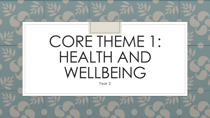 Promoting Health and Wellbeing in Young Adults