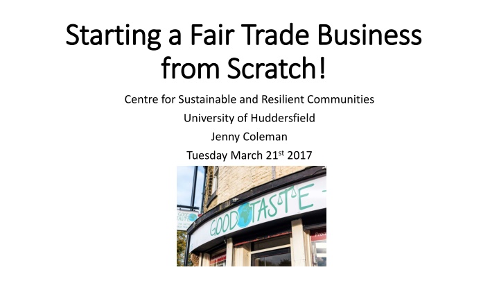Starting a Fair Trade Business Journey