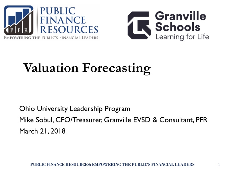 Public Finance Resources for Valuation and Forecasting
