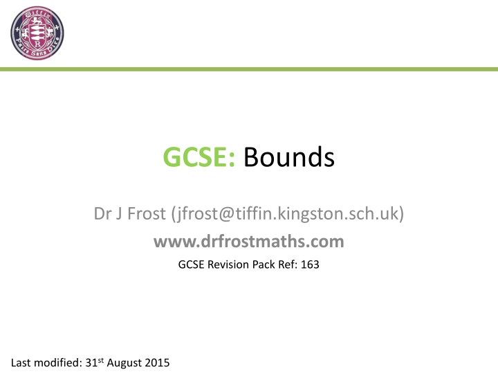 GCSE Bounds Revision Pack