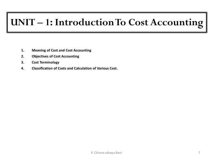Introduction to Cost Accounting: Meaning, Objectives, and Terminology