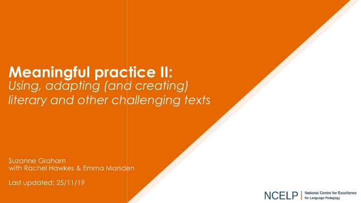 Using Literary Texts for Language Learning