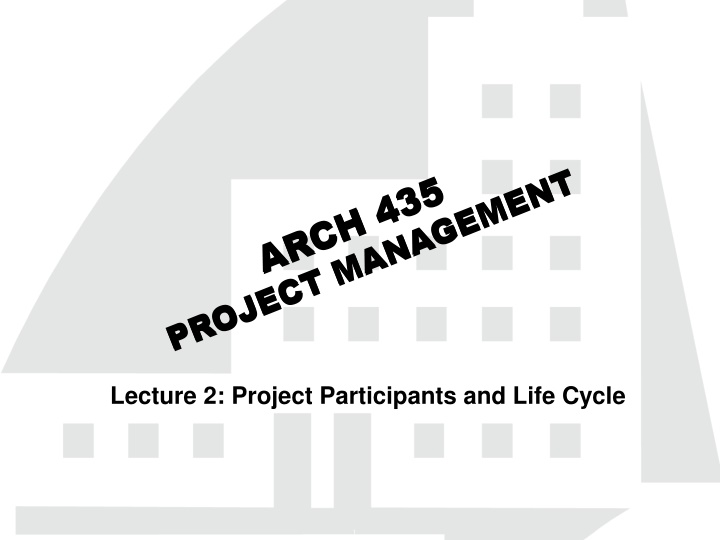 Project Participants and Life Cycle Overview