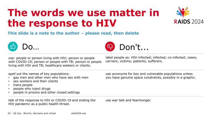 The words we use matter in the response to HIV