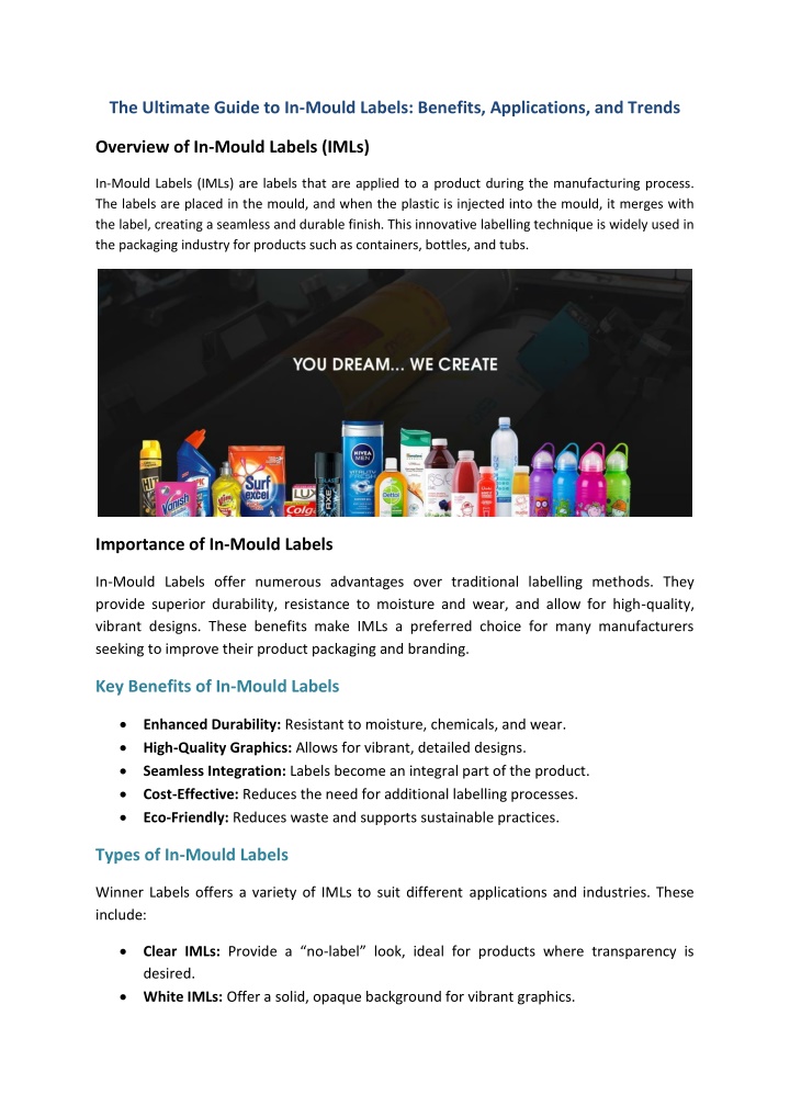 the ultimate guide to in mould labels benefits n.w