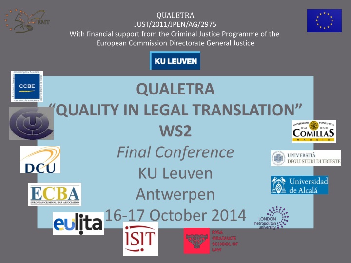 QUALETRA Quality in Legal Translation Workshop