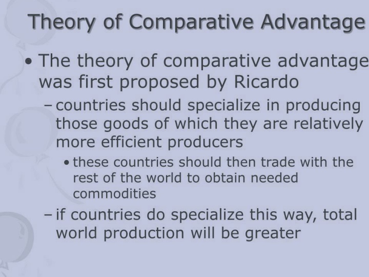 Comparative Advantage Theory and International Trade