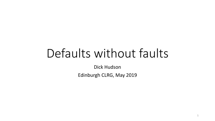 Defaults without Faults: Why Linguistic Theory Needs Default Inheritance