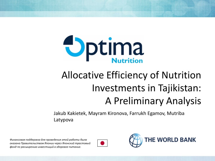 Allocative Efficiency of Nutrition Investments in Tajikistan