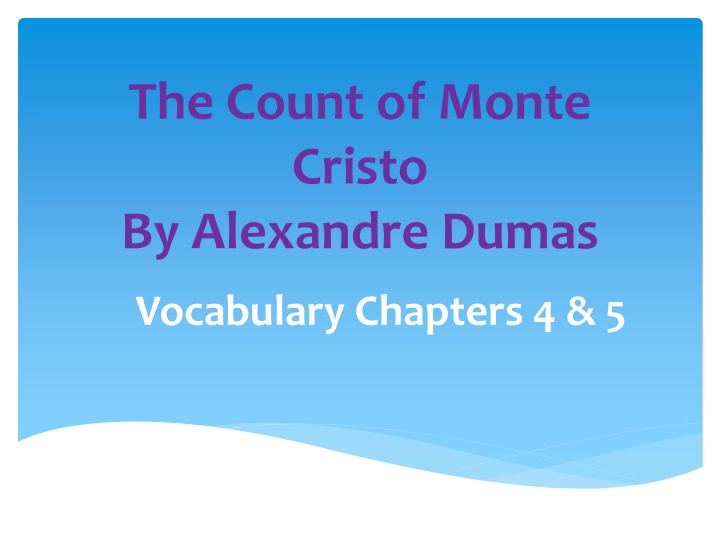 Vocabulary from The Count of Monte Cristo