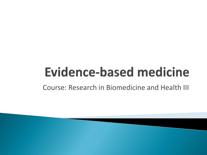 Biomedicine and Health III Research Overview