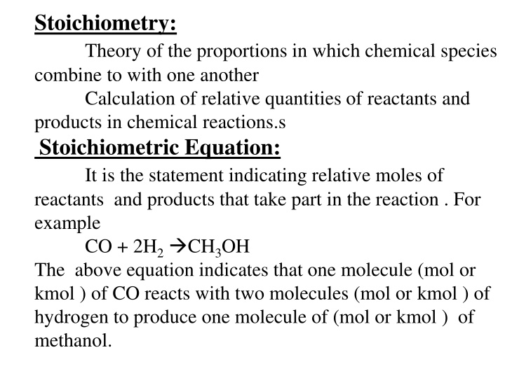 Stoichiometry in Chemical Reactions