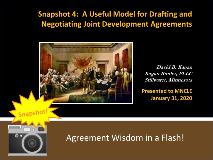 Useful Model for Drafting Joint Development Agreements