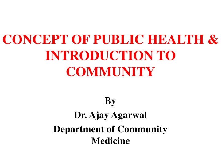 Introduction to Public Health Concepts