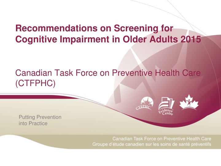 Recommendations for Screening Cognitive Impairment in Older Adults