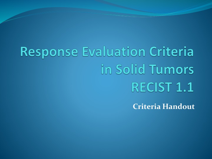 Criteria Handout
