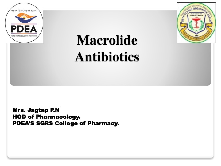 Overview of Macrolide Antibiotics and Their Mechanism of Action