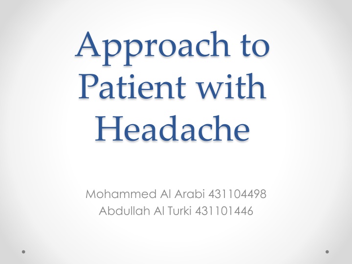 approach to patient with headache n.w