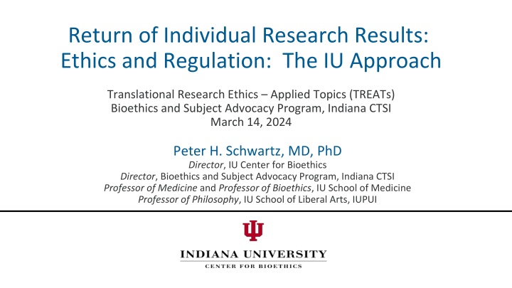 return of individual research results ethics n.w