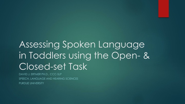 assessing spoken language in toddlers using n.w