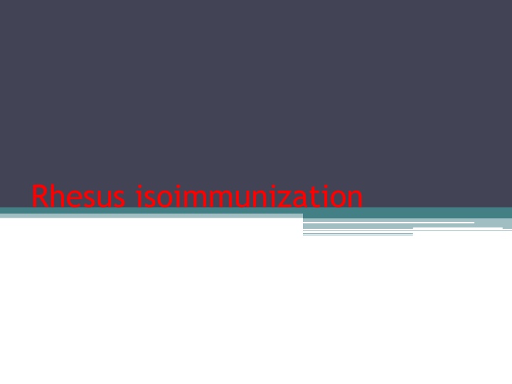 rhesus isoimmunization n.w