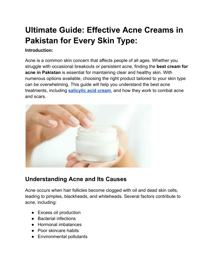 ultimate guide effective acne creams in pakistan n.w