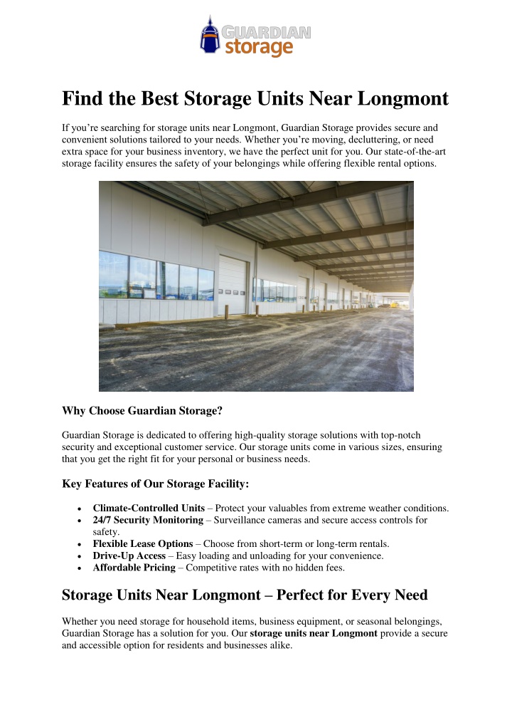 find the best storage units near longmont n.w