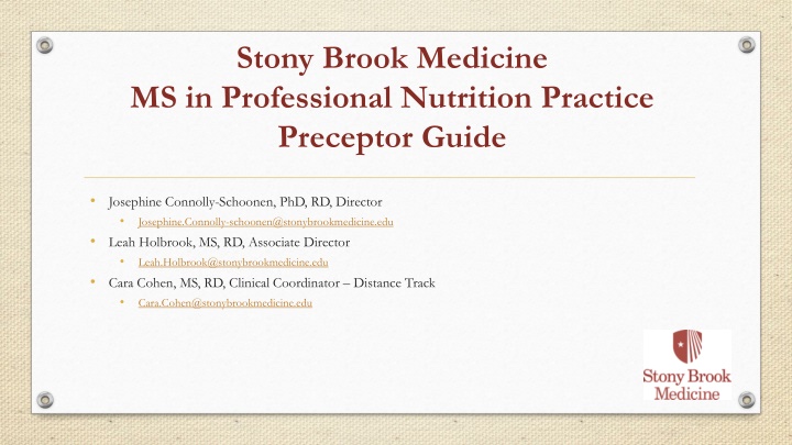 stony brook medicine ms in professional nutrition n.w