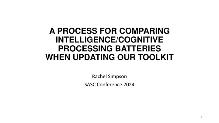 a process for comparing intelligence cognitive n.w