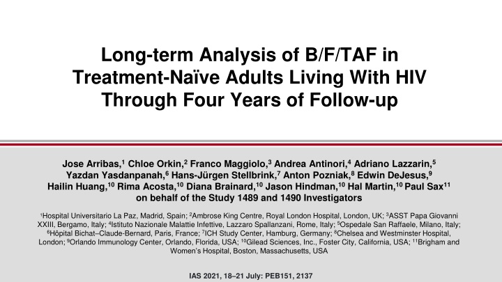 Long-term Analysis of B/F/TAF Treatment in HIV-Positive Adults