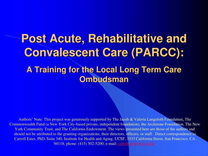 post acute rehabilitative and convalescent care n.w