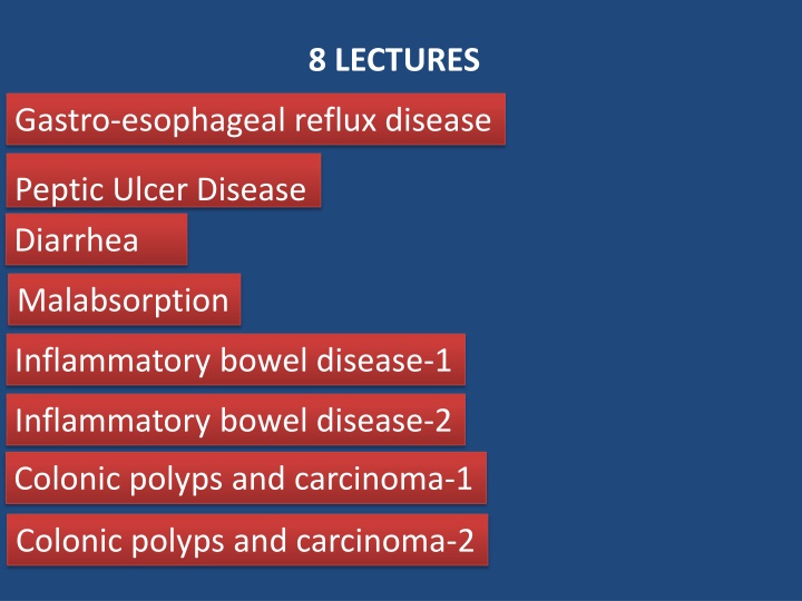 Gastrointestinal Disorders Lecture Series