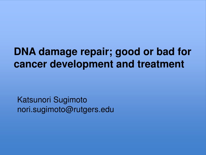 DNA Damage Repair and Cancer Development