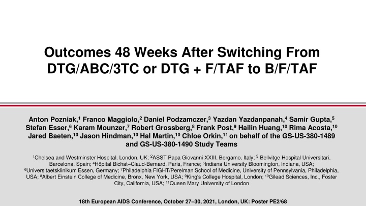 outcomes 48 weeks after switching from n.w