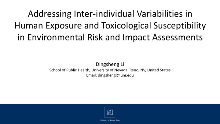 addressing inter individual variabilities n.w
