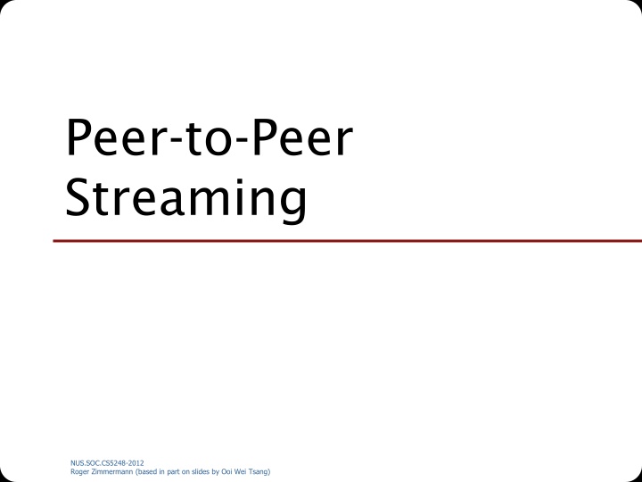 peer to peer streaming n.w