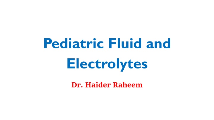pediatric fluid and electrolytes n.w