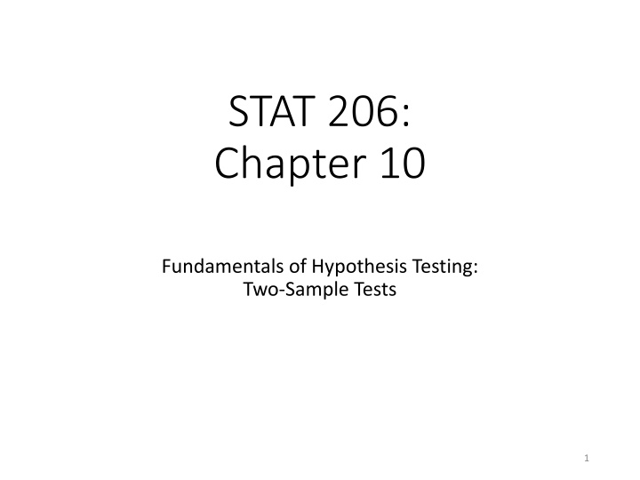 stat 206 chapter 10 n.w