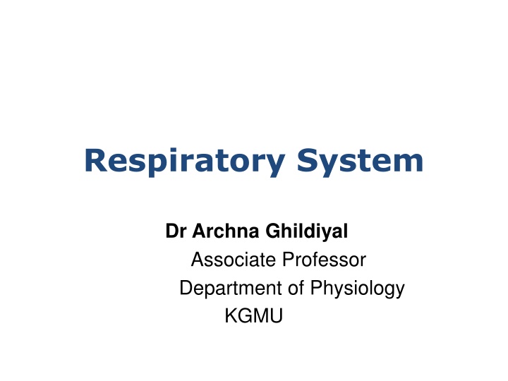 Respiratory System and Applied Terminology Overview