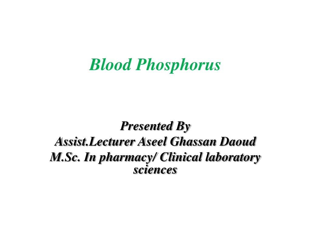 blood phosphorus n.w
