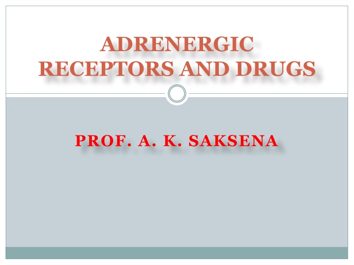 Adrenergic Receptors and Drugs Overview