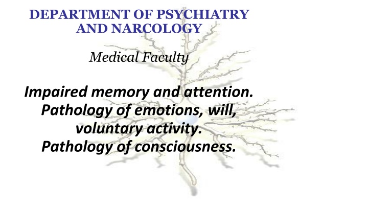 department of psychiatry and narcology n.w
