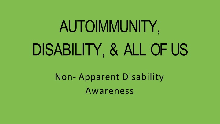 autoimmunity disability all of us n.w